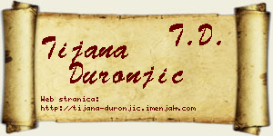 Tijana Duronjić vizit kartica
